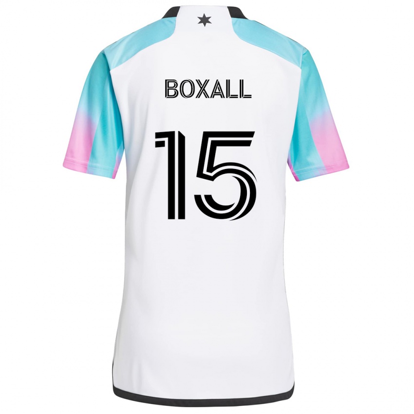 Heren Michael Boxall #15 Wit Blauw Zwart Uitshirt Uittenue 2024/25 T-Shirt