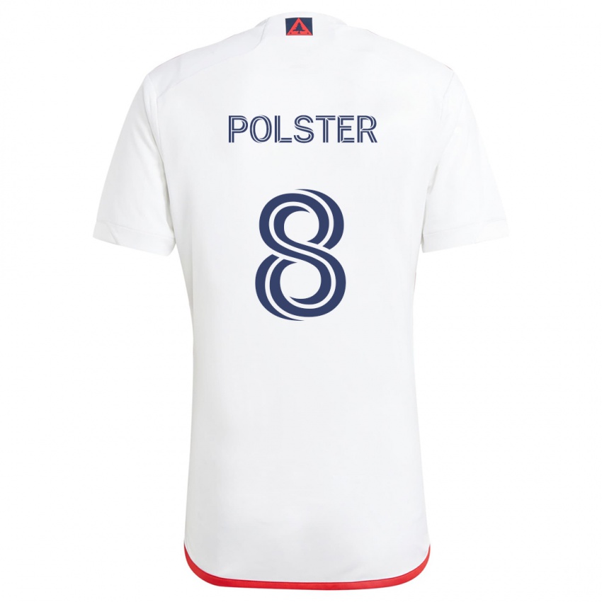 Heren Matt Polster #8 Wit Rood Uitshirt Uittenue 2024/25 T-Shirt