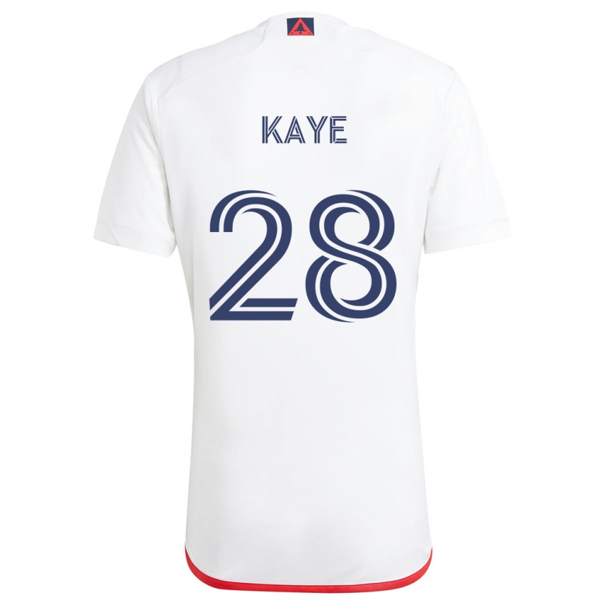 Heren Mark-Anthony Kaye #28 Wit Rood Uitshirt Uittenue 2024/25 T-Shirt