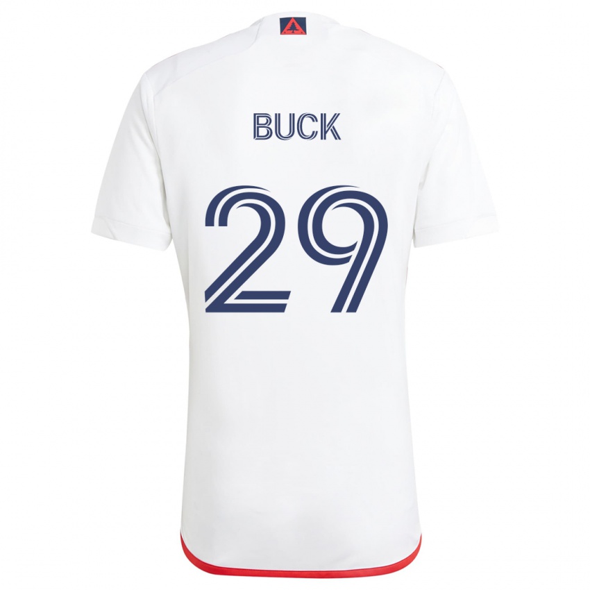 Heren Noel Buck #29 Wit Rood Uitshirt Uittenue 2024/25 T-Shirt