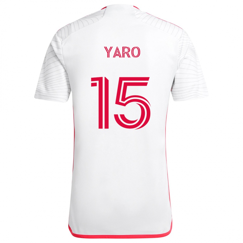 Heren Joshua Yaro #15 Wit Rood Uitshirt Uittenue 2024/25 T-Shirt