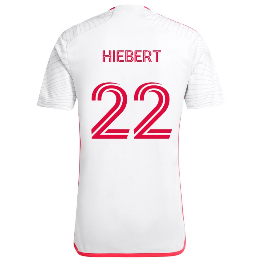 Heren Kyle Hiebert #22 Wit Rood Uitshirt Uittenue 2024/25 T-Shirt