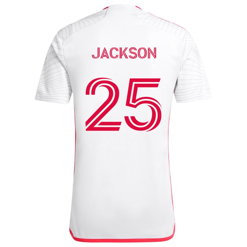 Heren Aziel Jackson #25 Wit Rood Uitshirt Uittenue 2024/25 T-Shirt