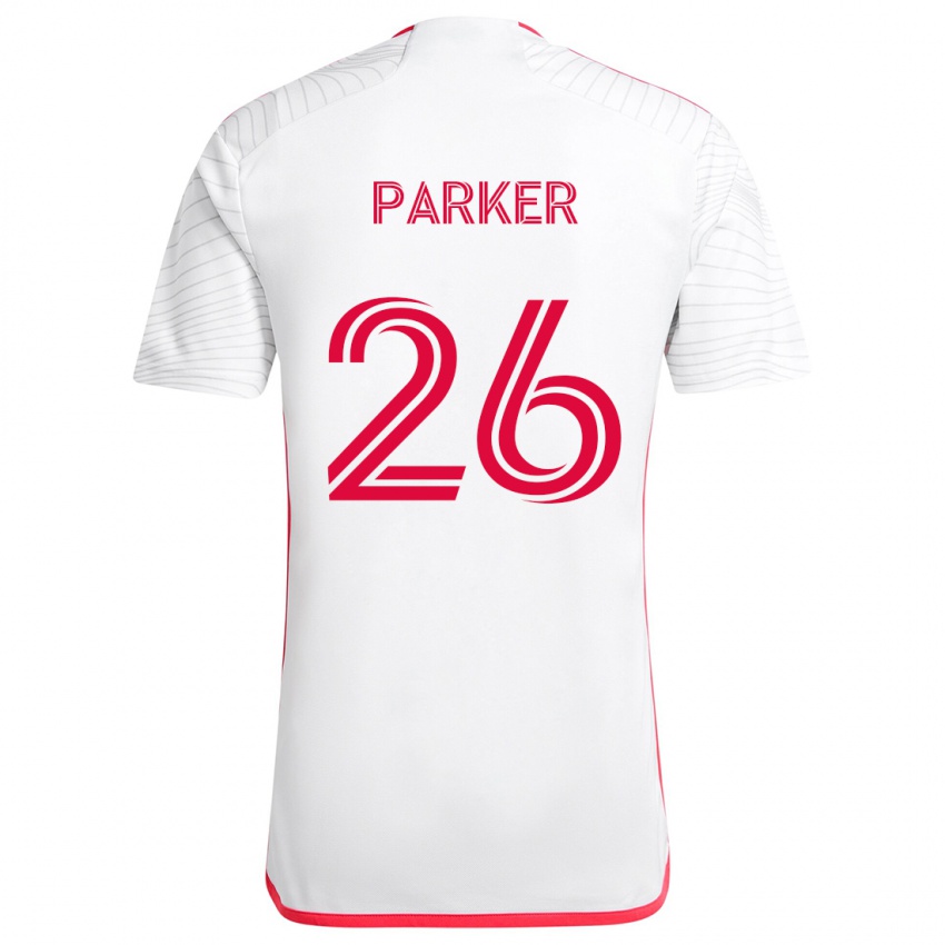 Heren Tim Parker #26 Wit Rood Uitshirt Uittenue 2024/25 T-Shirt