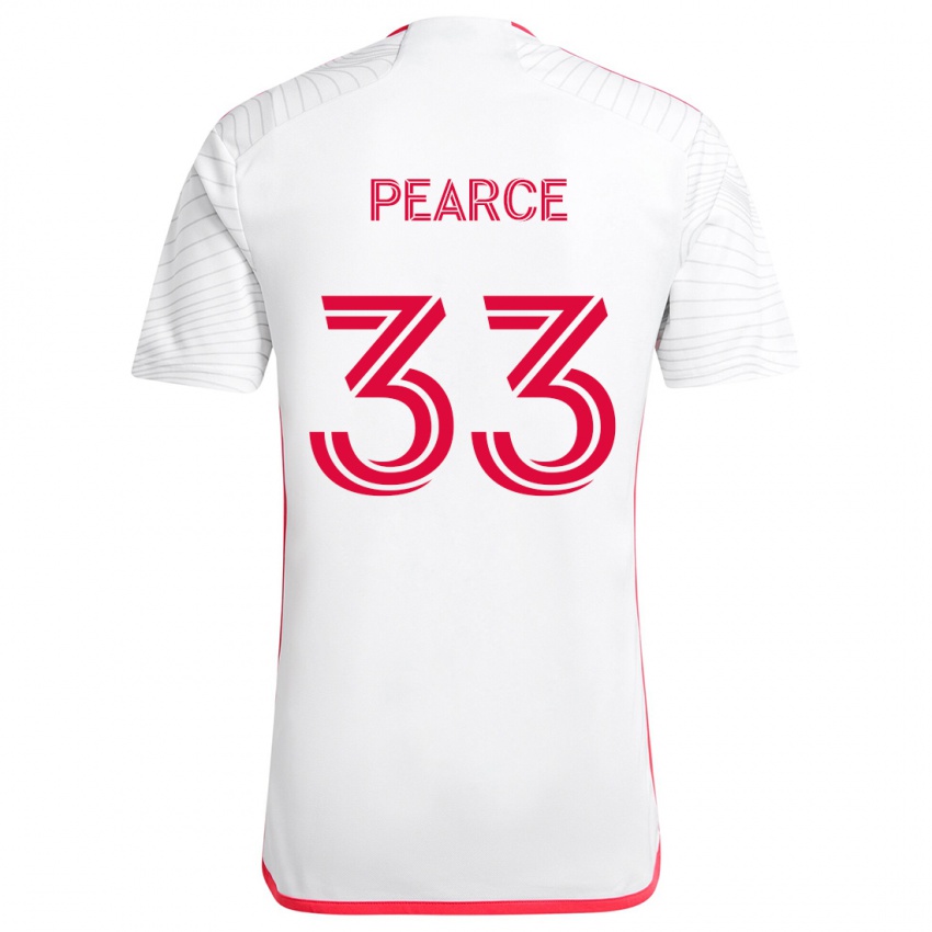 Heren Tyson Pearce #33 Wit Rood Uitshirt Uittenue 2024/25 T-Shirt