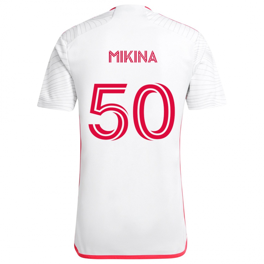 Heren Gabriel Mikina #50 Wit Rood Uitshirt Uittenue 2024/25 T-Shirt