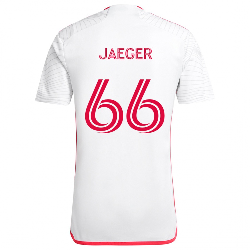 Heren Kai Jaeger #66 Wit Rood Uitshirt Uittenue 2024/25 T-Shirt