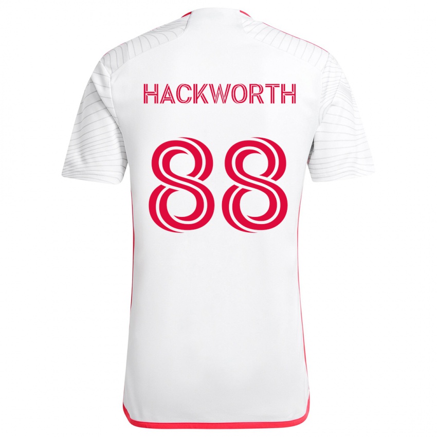 Heren Larsen Hackworth #88 Wit Rood Uitshirt Uittenue 2024/25 T-Shirt