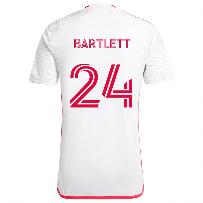 Heren Lucas Bartlett #24 Wit Rood Uitshirt Uittenue 2024/25 T-Shirt