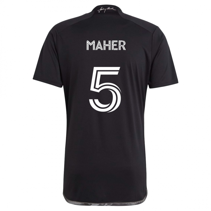 Heren Jack Maher #5 Zwart Uitshirt Uittenue 2024/25 T-Shirt