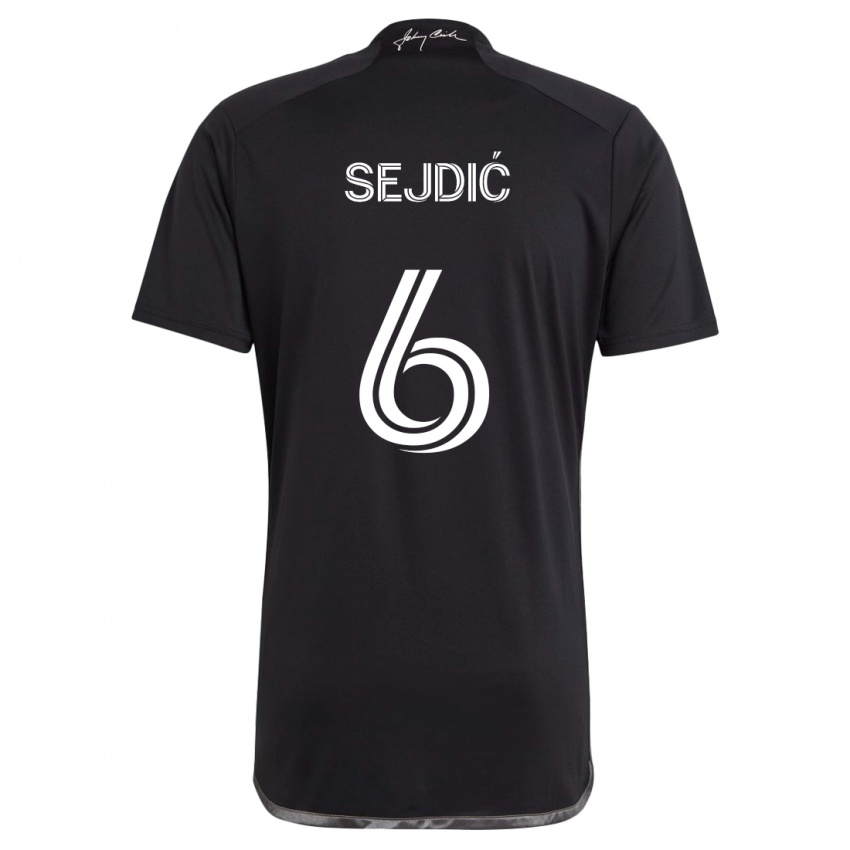 Heren Amar Sejdić #6 Zwart Uitshirt Uittenue 2024/25 T-Shirt