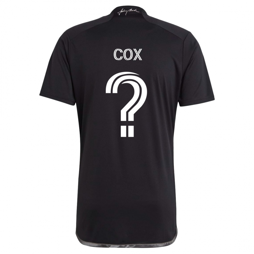 Heren Justin Cox #0 Zwart Uitshirt Uittenue 2024/25 T-Shirt