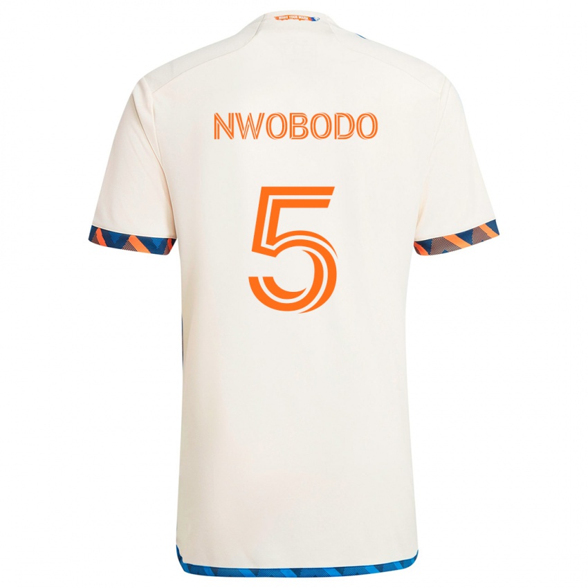 Heren Obinna Nwobodo #5 Wit Oranje Uitshirt Uittenue 2024/25 T-Shirt