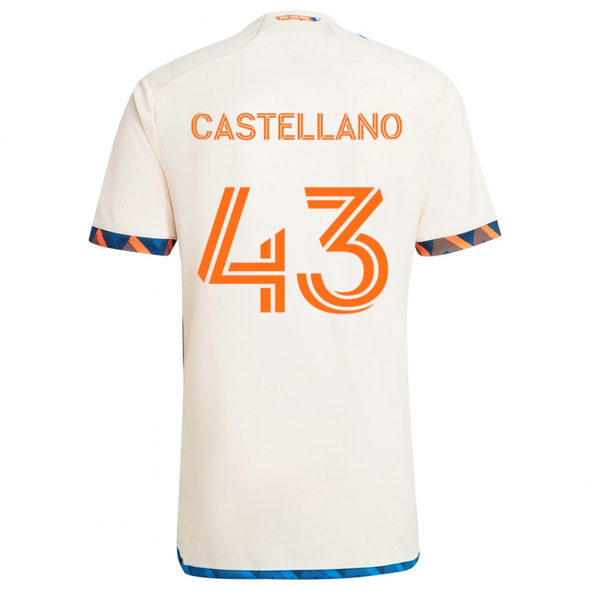 Heren Jesús Castellano #43 Wit Oranje Uitshirt Uittenue 2024/25 T-Shirt