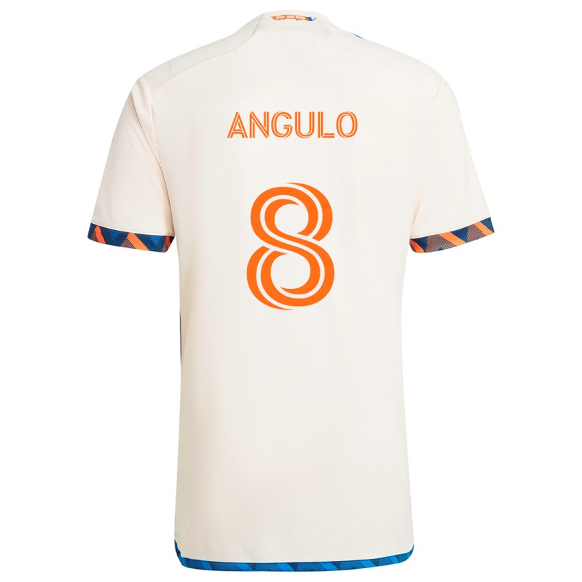 Heren Marco Angulo #8 Wit Oranje Uitshirt Uittenue 2024/25 T-Shirt