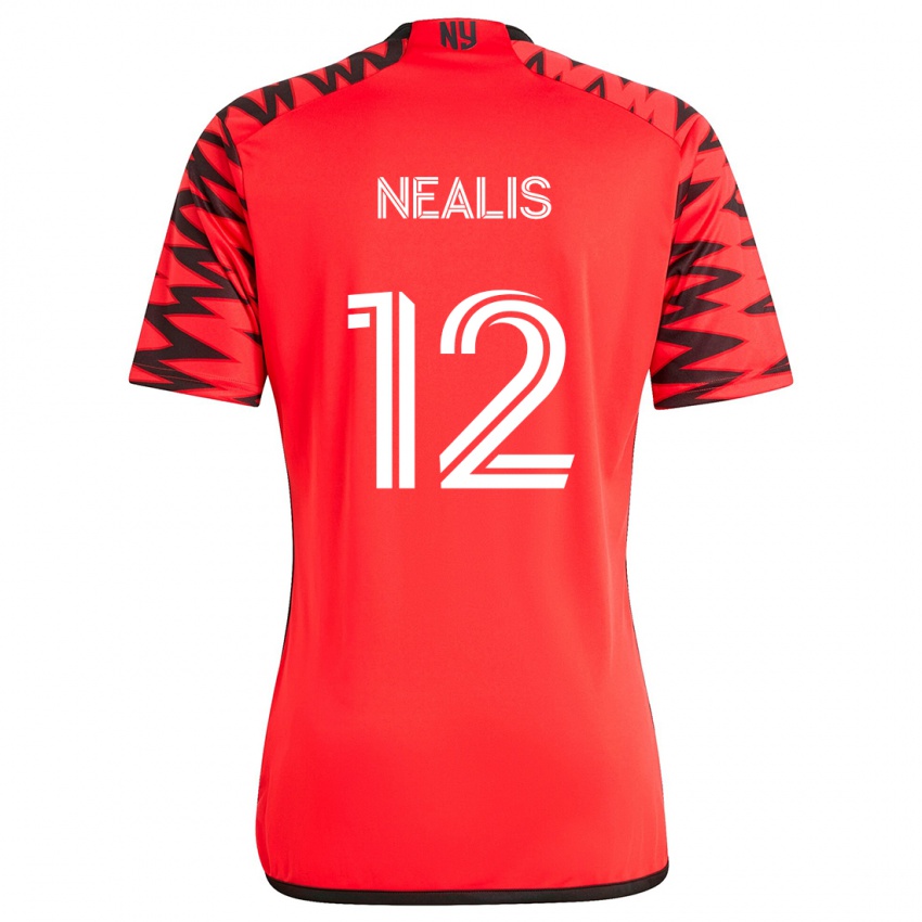 Heren Dylan Nealis #12 Rood Zwart Wit Uitshirt Uittenue 2024/25 T-Shirt