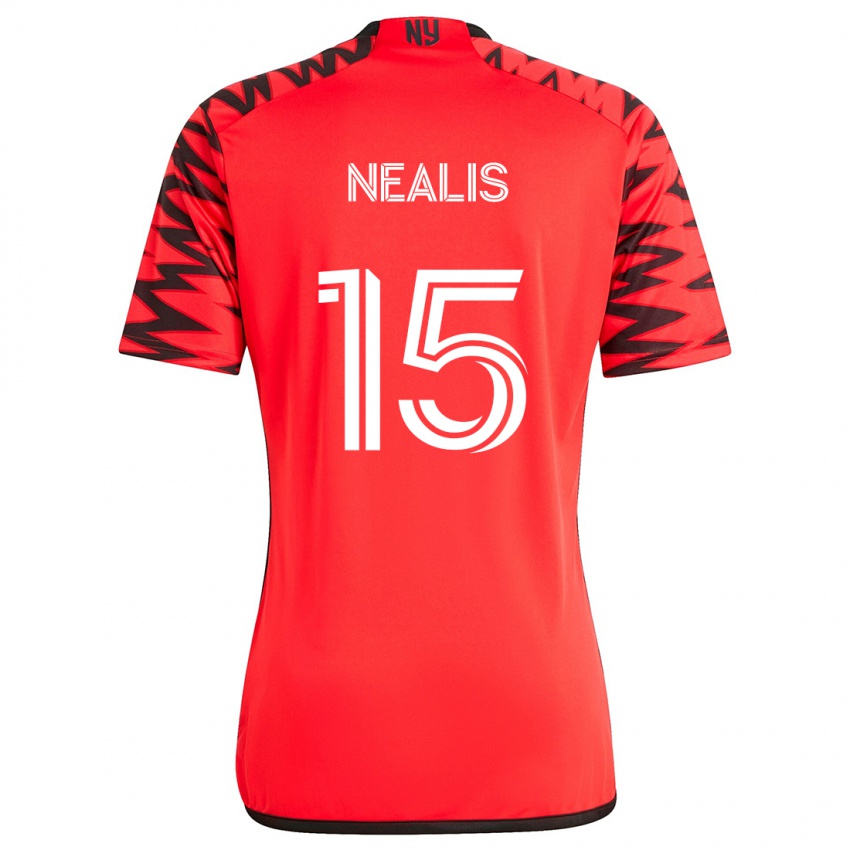 Heren Sean Nealis #15 Rood Zwart Wit Uitshirt Uittenue 2024/25 T-Shirt