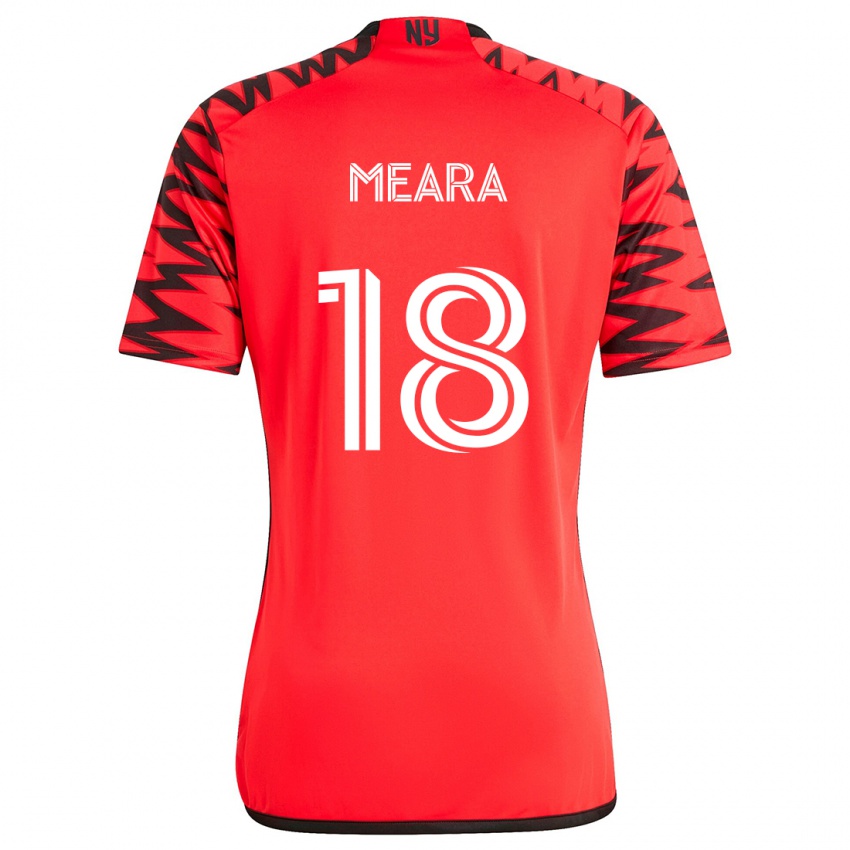 Heren Ryan Meara #18 Rood Zwart Wit Uitshirt Uittenue 2024/25 T-Shirt