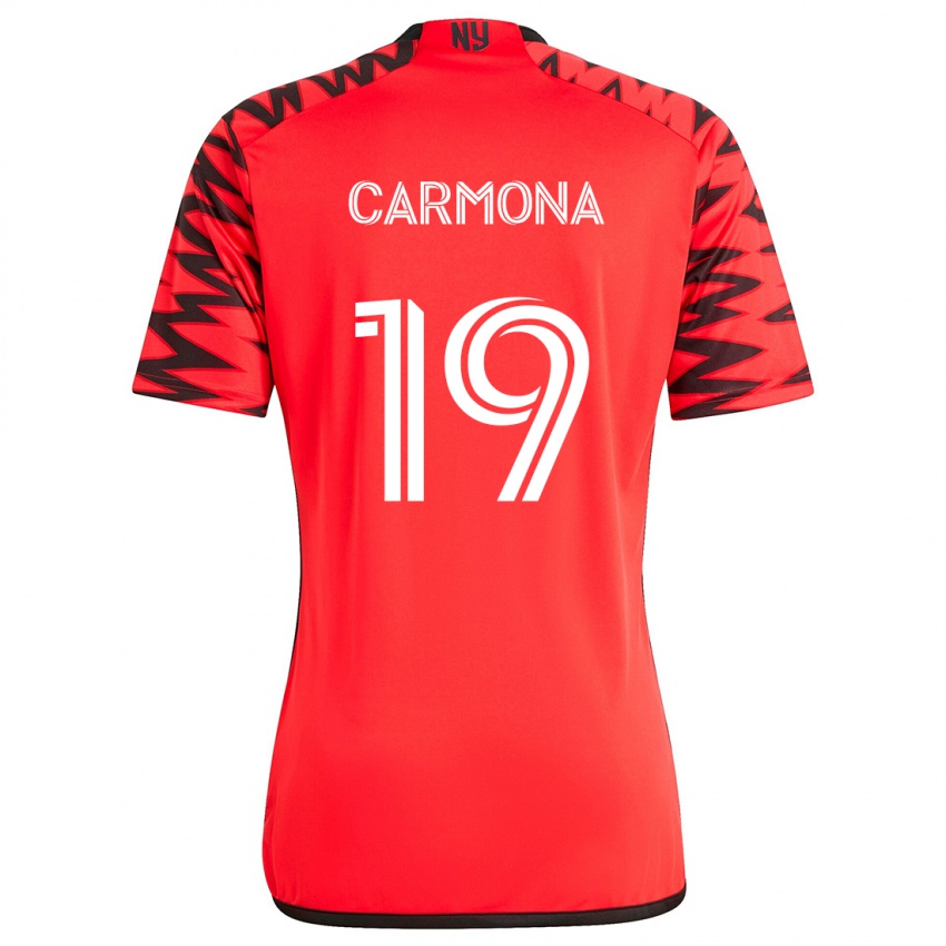 Heren Wikelman Carmona #19 Rood Zwart Wit Uitshirt Uittenue 2024/25 T-Shirt