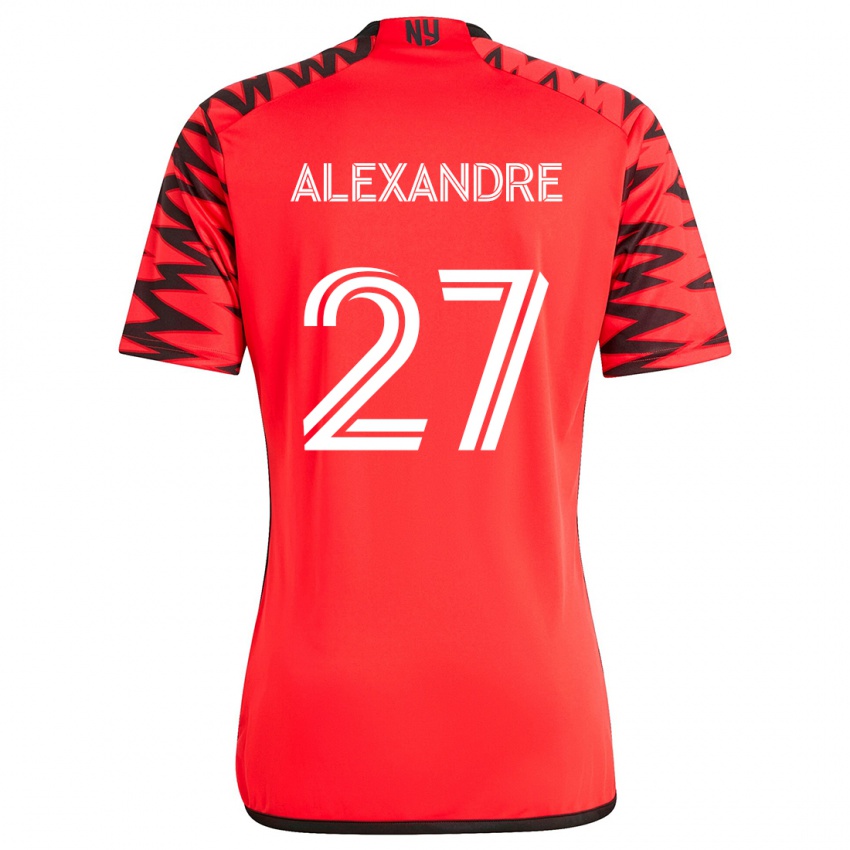 Heren Davi Alexandre #27 Rood Zwart Wit Uitshirt Uittenue 2024/25 T-Shirt