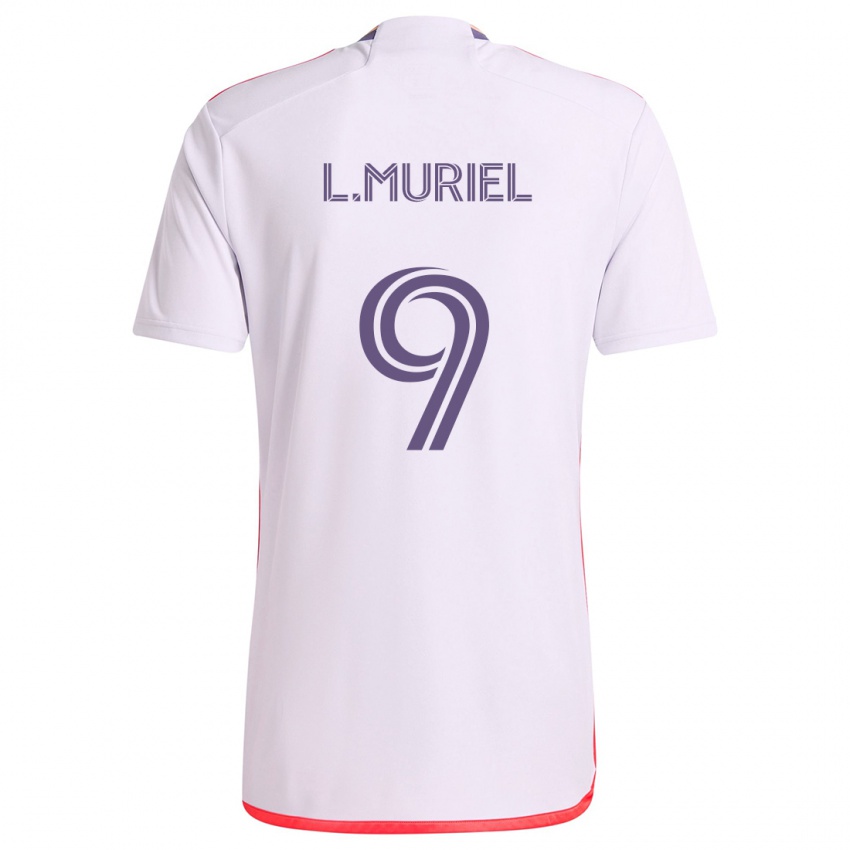 Heren Luis Muriel #9 Wit Rood Paars Uitshirt Uittenue 2024/25 T-Shirt