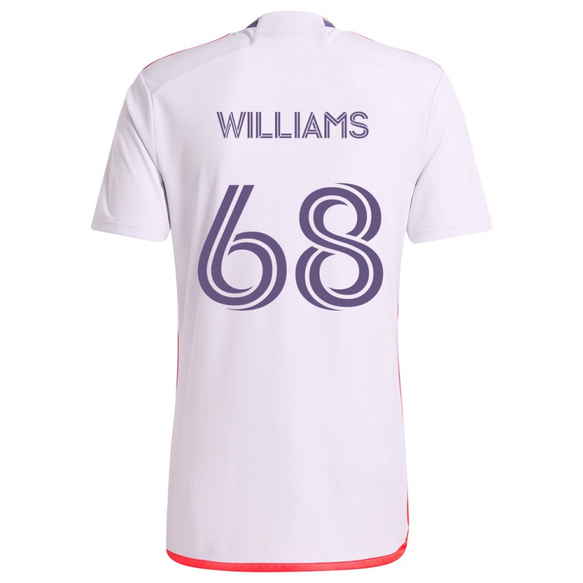 Heren Thomas Williams #68 Wit Rood Paars Uitshirt Uittenue 2024/25 T-Shirt