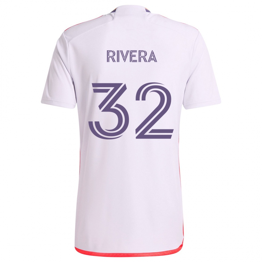 Heren Wilfredo Rivera #32 Wit Rood Paars Uitshirt Uittenue 2024/25 T-Shirt