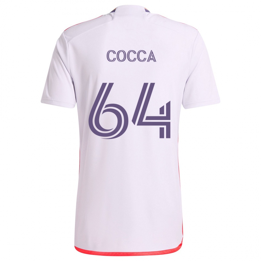 Heren Manuel Cocca #64 Wit Rood Paars Uitshirt Uittenue 2024/25 T-Shirt