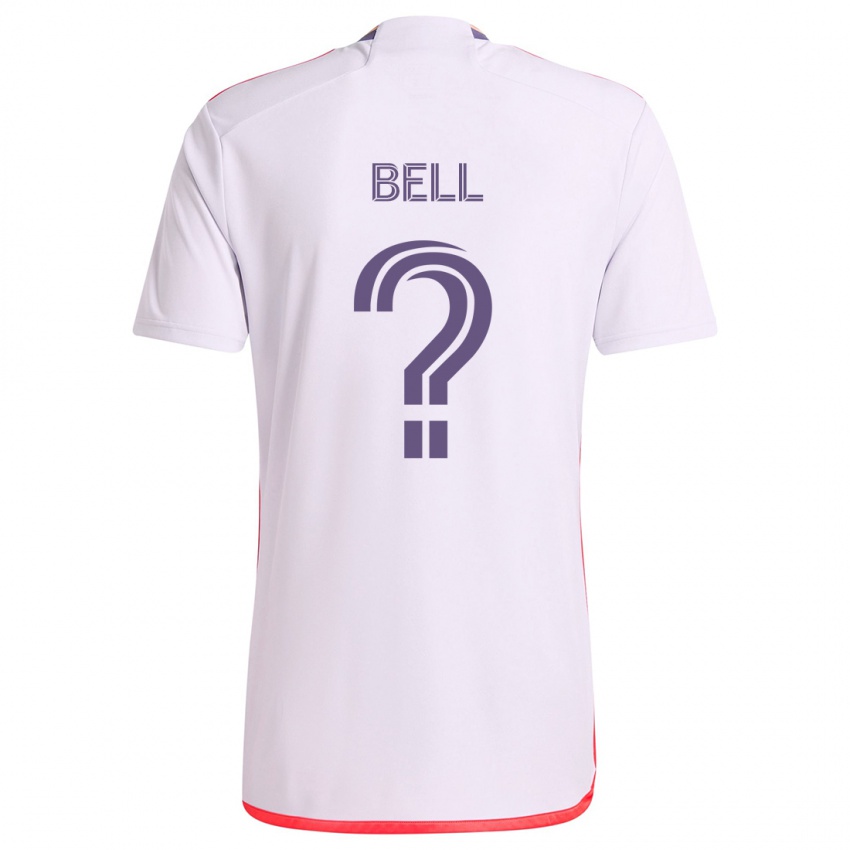 Heren Dominic Bell #0 Wit Rood Paars Uitshirt Uittenue 2024/25 T-Shirt