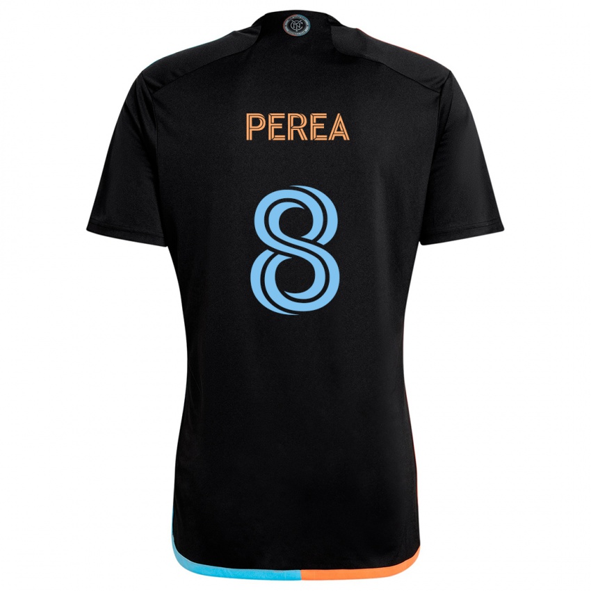 Heren Andrés Perea #8 Zwart Oranje Blauw Uitshirt Uittenue 2024/25 T-Shirt