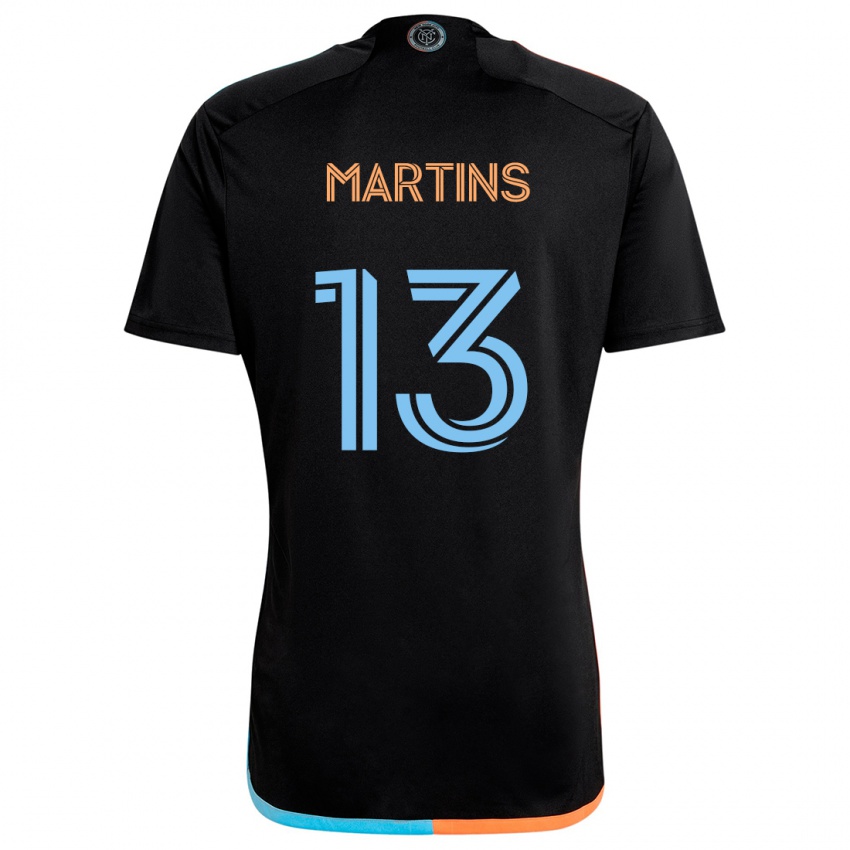 Heren Thiago Martins #13 Zwart Oranje Blauw Uitshirt Uittenue 2024/25 T-Shirt