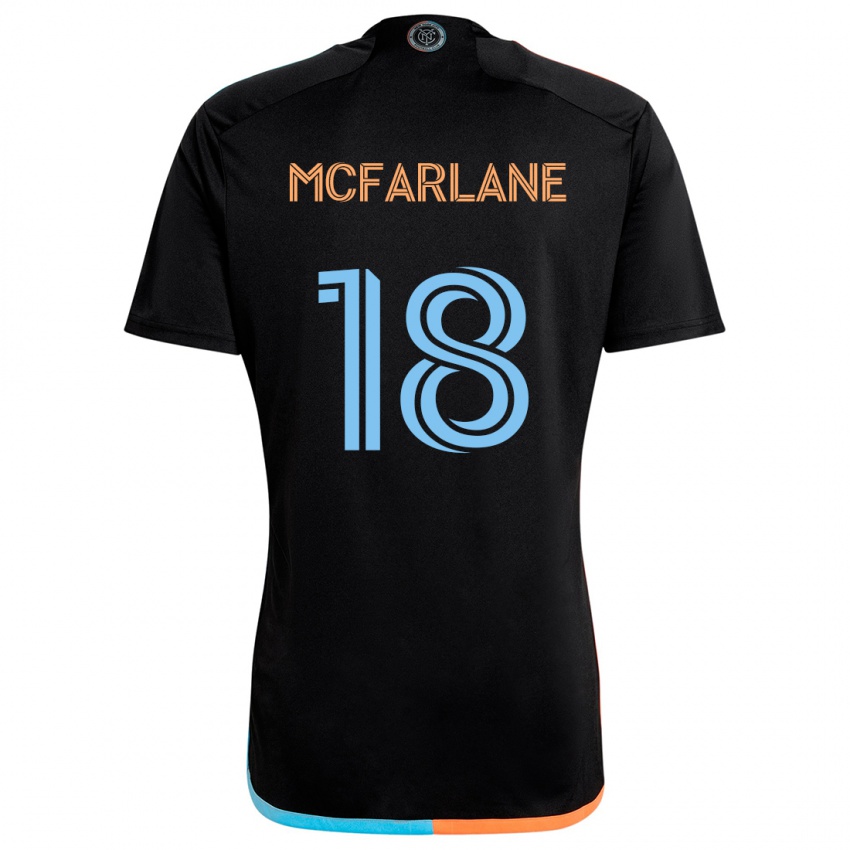 Heren Christian Mcfarlane #18 Zwart Oranje Blauw Uitshirt Uittenue 2024/25 T-Shirt