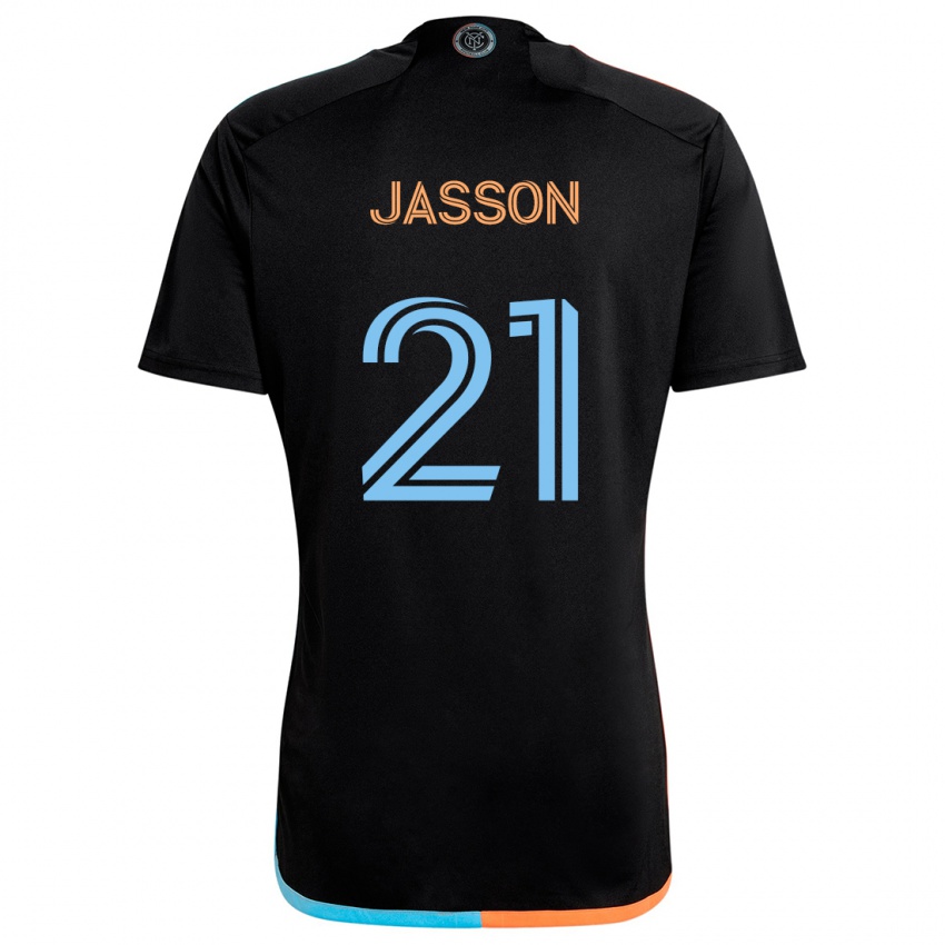 Heren Andres Jasson #21 Zwart Oranje Blauw Uitshirt Uittenue 2024/25 T-Shirt