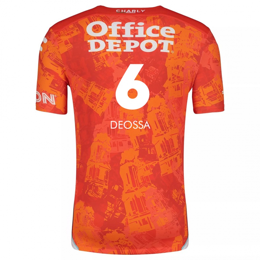 Heren Nelson Deossa #6 Oranje Wit Uitshirt Uittenue 2024/25 T-Shirt