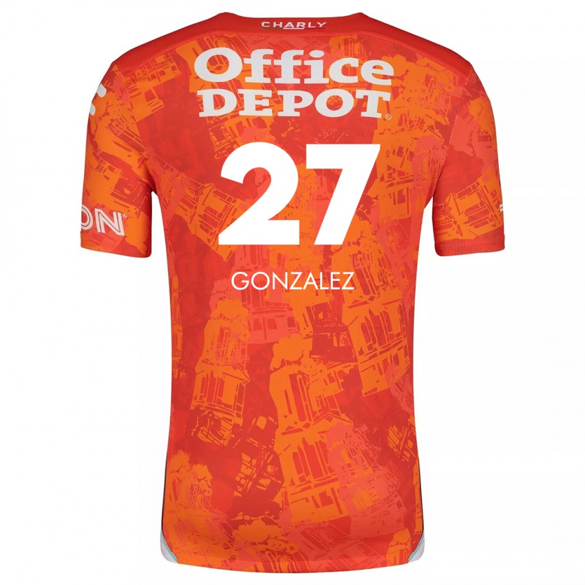 Heren Owen González #27 Oranje Wit Uitshirt Uittenue 2024/25 T-Shirt