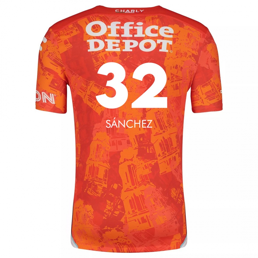 Heren Carlos Sánchez #32 Oranje Wit Uitshirt Uittenue 2024/25 T-Shirt