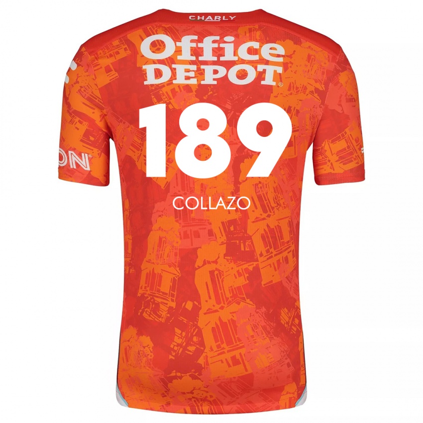 Heren David Collazo #189 Oranje Wit Uitshirt Uittenue 2024/25 T-Shirt