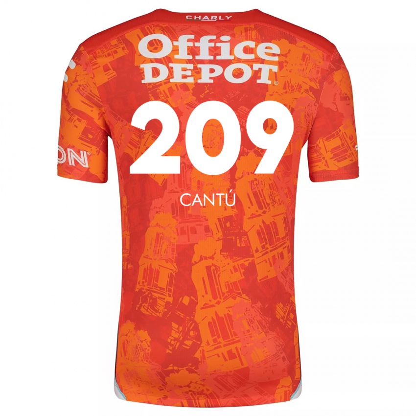 Heren Juan Cantú #209 Oranje Wit Uitshirt Uittenue 2024/25 T-Shirt