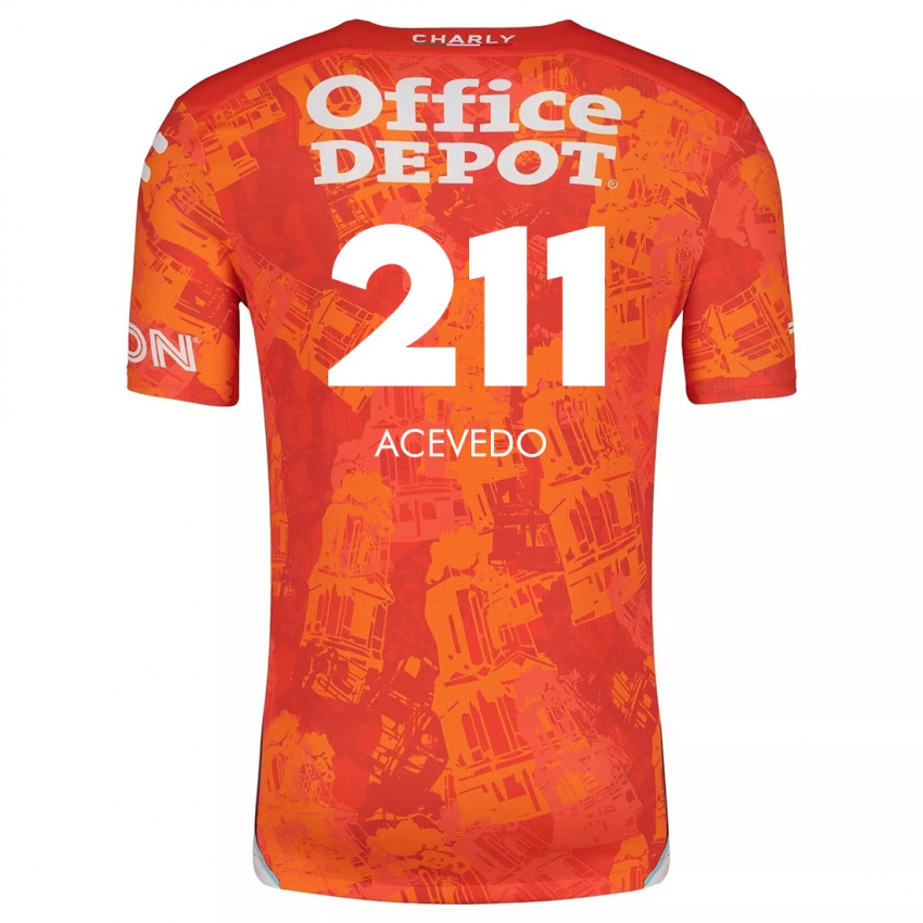 Heren Gerardo Acevedo #211 Oranje Wit Uitshirt Uittenue 2024/25 T-Shirt