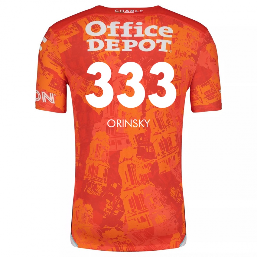 Heren Edson Orinsky #333 Oranje Wit Uitshirt Uittenue 2024/25 T-Shirt