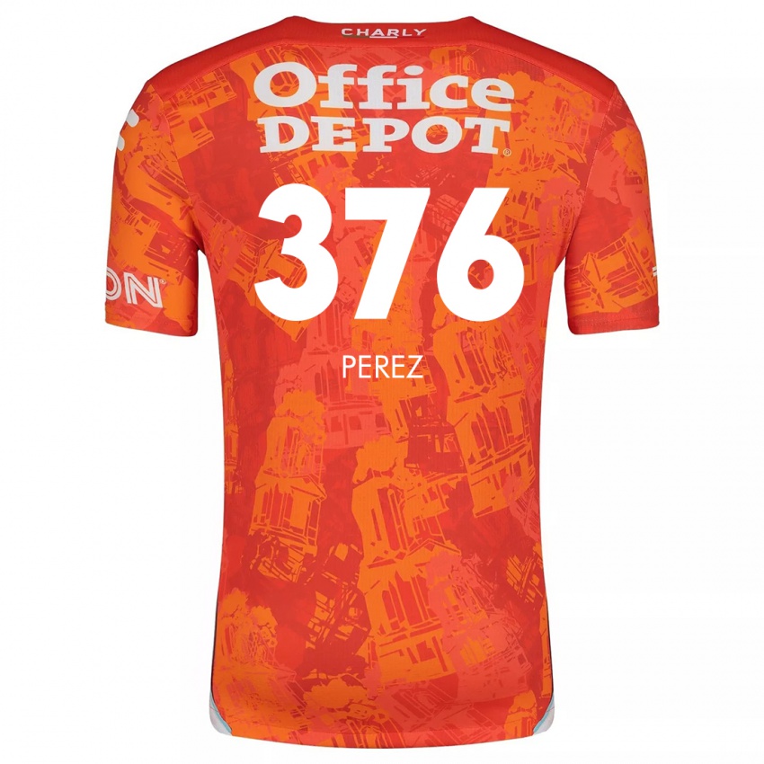 Heren Abraham Pérez #376 Oranje Wit Uitshirt Uittenue 2024/25 T-Shirt