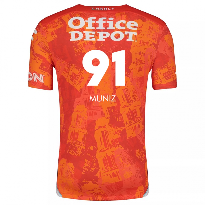 Heren Brandon Muñiz #91 Oranje Wit Uitshirt Uittenue 2024/25 T-Shirt