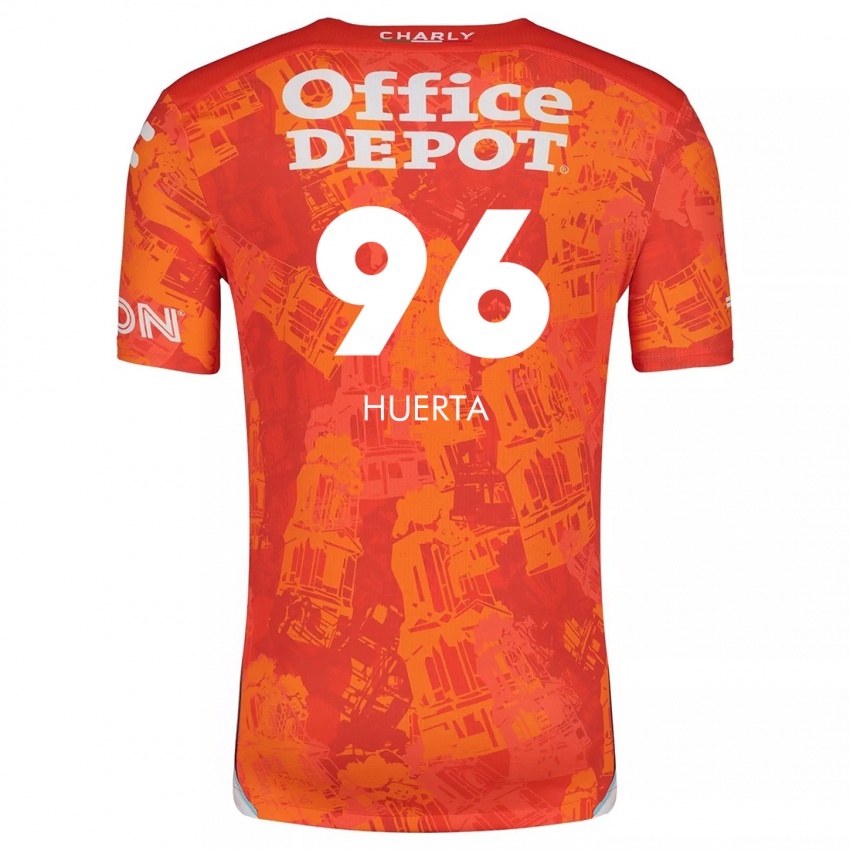 Heren Edwin Huerta #96 Oranje Wit Uitshirt Uittenue 2024/25 T-Shirt