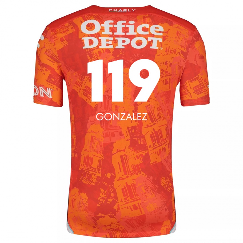 Heren Juan González #119 Oranje Wit Uitshirt Uittenue 2024/25 T-Shirt