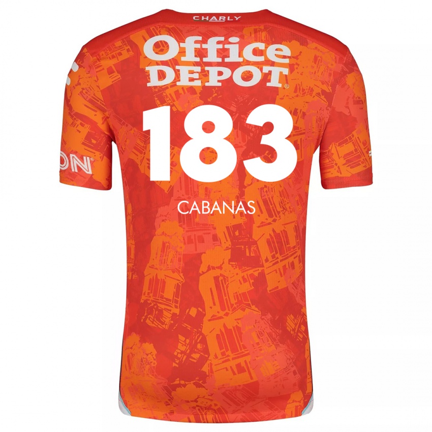 Heren Mauricio Cabañas #183 Oranje Wit Uitshirt Uittenue 2024/25 T-Shirt