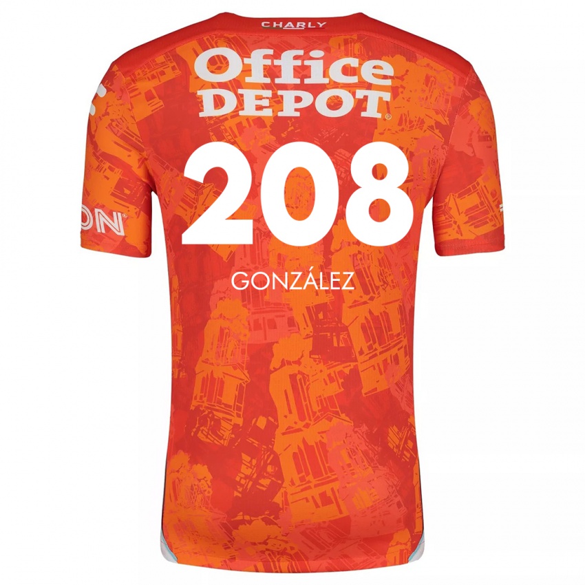 Heren Osvaldo González #208 Oranje Wit Uitshirt Uittenue 2024/25 T-Shirt