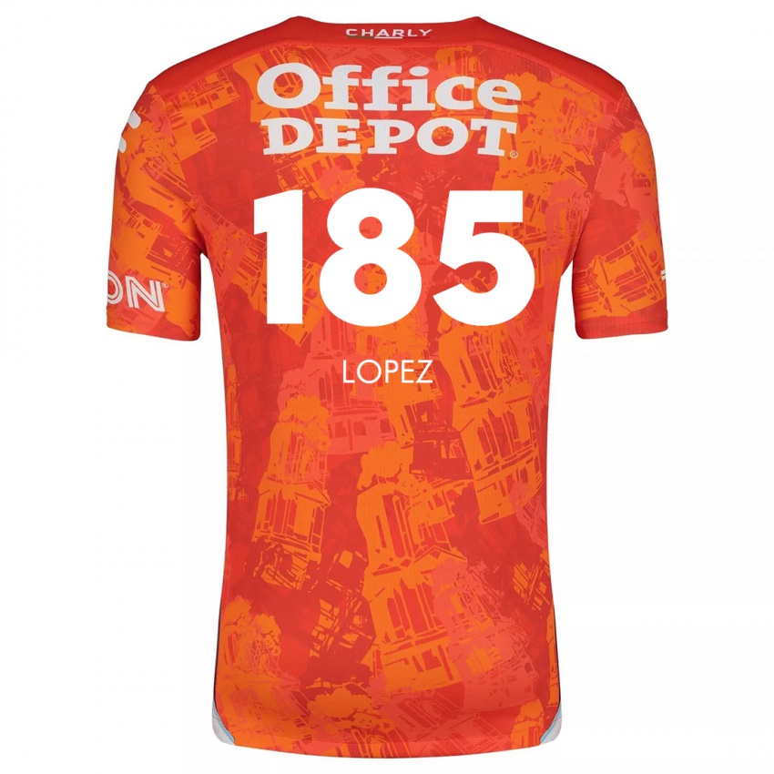 Heren René López #185 Oranje Wit Uitshirt Uittenue 2024/25 T-Shirt