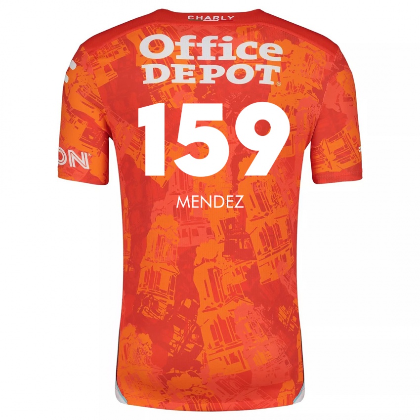 Heren Daniel Méndez #159 Oranje Wit Uitshirt Uittenue 2024/25 T-Shirt