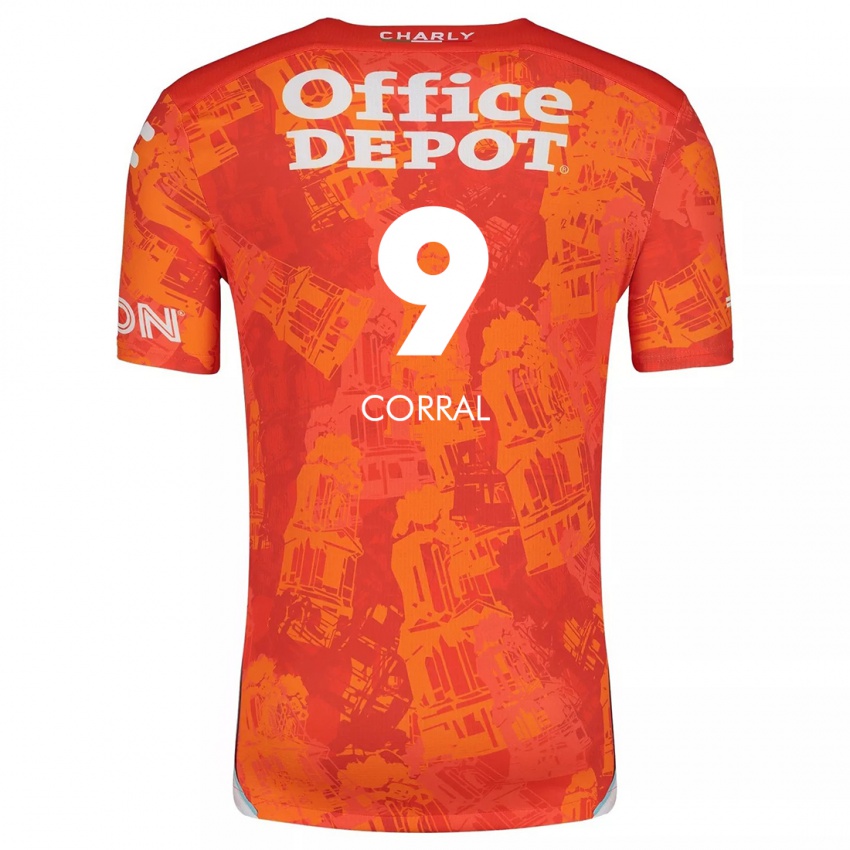 Heren Charlyn Corral #9 Oranje Wit Uitshirt Uittenue 2024/25 T-Shirt