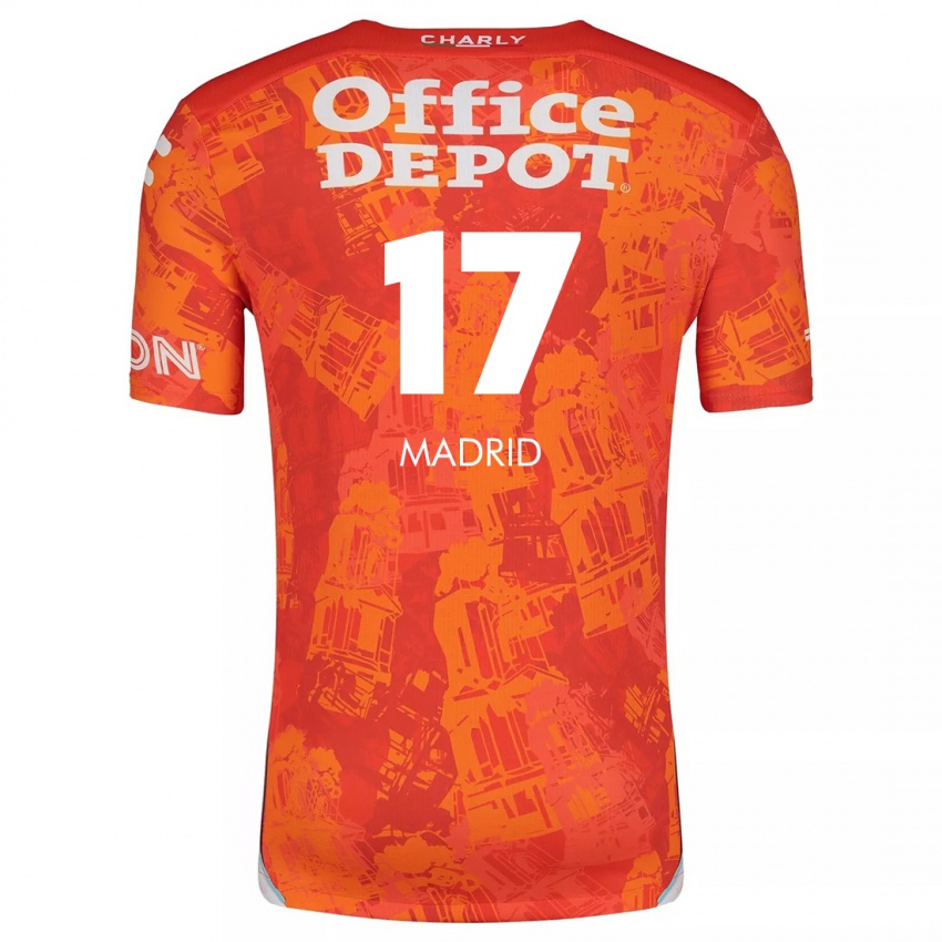 Heren Yanín Madrid #17 Oranje Wit Uitshirt Uittenue 2024/25 T-Shirt